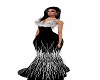 dramatic feather gown