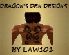 twin dragon back tattoo