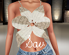 Cream Knit Flower Top