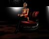 red and black kiss chair