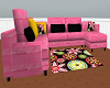 Pink Couch with Flowers