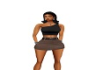 MP~BROWN&BLACK SKIRT SET