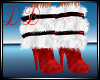 White Fur Boots Red