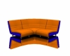 orange & blue funky sofa
