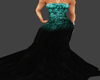 Teal& Black Elegant Gown