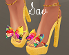 Gold/Multi Bow Heels