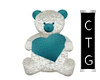CTG IVORY AND TEAL BEAR