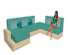 Teal Couch / Sofa