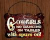 'Cowgirls Sign