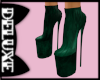 Green Velour Boots