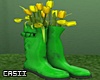 Rain boots with tulips