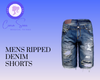 Mens Ripped Denim Shorts