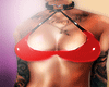 BD* Latex Bra C Cup Red