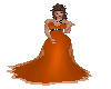 Orange And Blk Gown