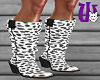 Leopard Fuzzy Boots b&w