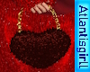Fur Deep Red Handbag