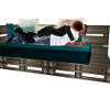 Teal Fur Kissing Bench