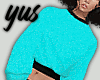 // Aqua Crop Sweater