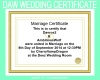 DAW WEDDING CERTIFICATE