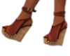Brown Leather Wedge