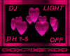 Pink puff heart dj light