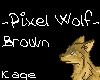 Pixel Wolf - Brown