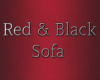 Red & Black Long Sofa