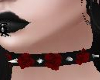 Spiked Rose Choker Red