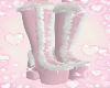 fluffy pink boots