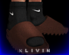 Brown Slide Black Socks