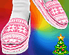 ! Pink Xmas Slippers