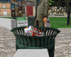Stacked trash Cans
