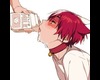 cute animeboy drink milk
