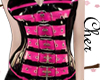 corset goth fuxia  black