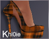 K orange plaid heels