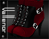 -V- Red Ankle Boots