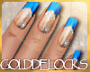 G- SnowFlakes Blue Nails