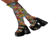 Black shoes+flowers UA