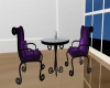 purple table wit chair