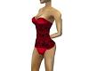 Satin Lace Corset Red