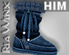 Dk Blue Fur Boots HIM