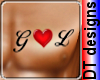 G heart L chest tattoo