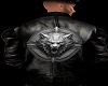 Wolf open leather jacket