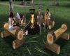 camp fire with poses