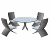 silver,blue,table,chairs