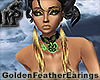 Golden Feather Earings