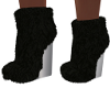 01-Blk Sparkle Fur Boots