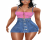 Blue Jean Skirt/Pink top