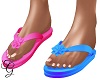 Pink & Blue Flip Flops