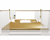 gold n white poseles bed